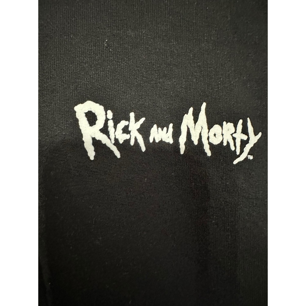 Rick and Morty Adult Swim Black Graphic Hoodie Skateboard Back Print Mens Large - Picture 6 of 8